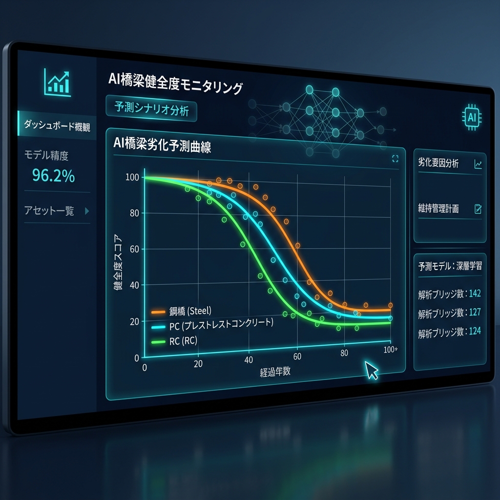橋梁劣化曲線 AI予測